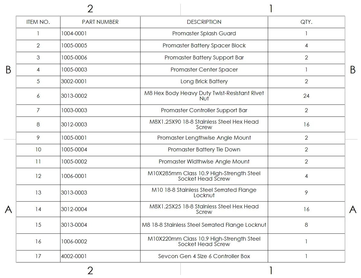Battery mounting installation drawing page 2